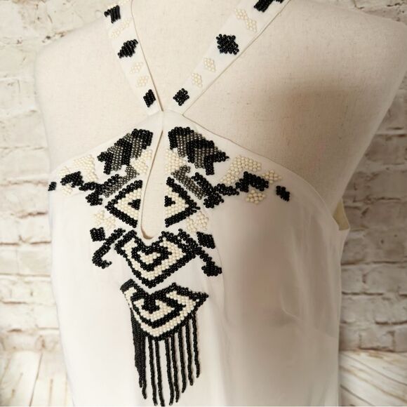 Nanette Lepore Aztec beaded halter blouse - Picture 3 of 7